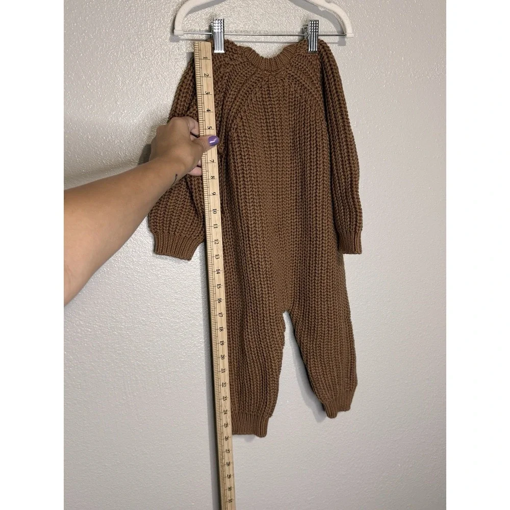Quincy Mae Baby Jumpsuit Organic Cotton Chunky Knit Button Romper 12-18m New
